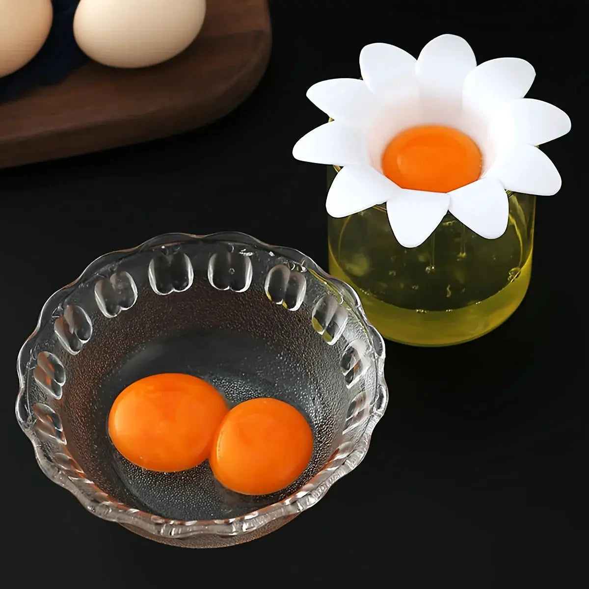 Flower Design Egg Separator For Egg White And Yolk Cute Kitchen Gadget Egg Extractor For Baking