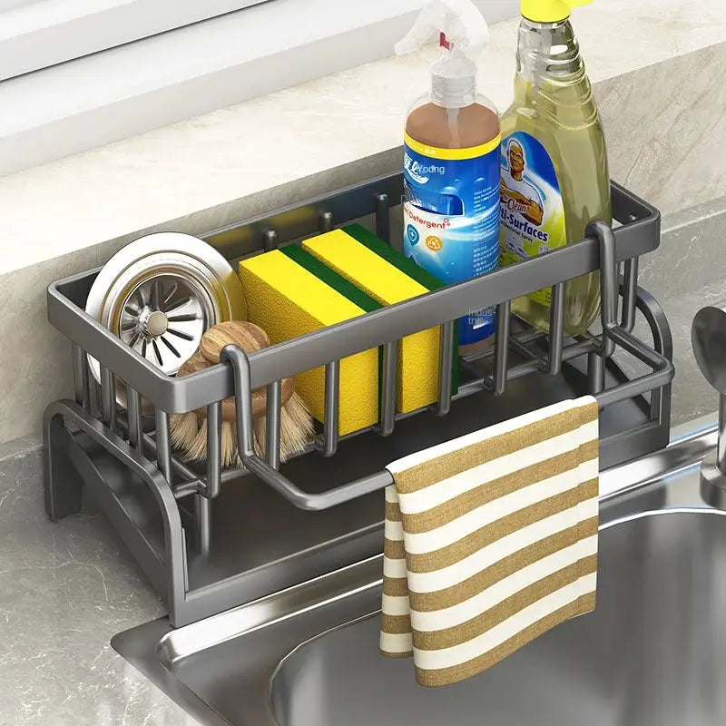 Kitchen Sink Caddy And Draining Rack For Sponges Brushes Dishcloths And Detergent Organization