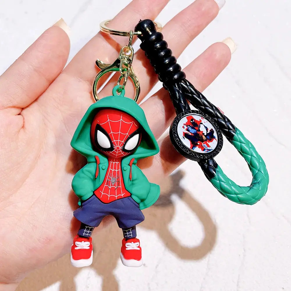 Marvel Spider Man Keychain 1 Pack or 4 Pack Avengers Cartoon Comics Key Ring Pendant Gift for Friends