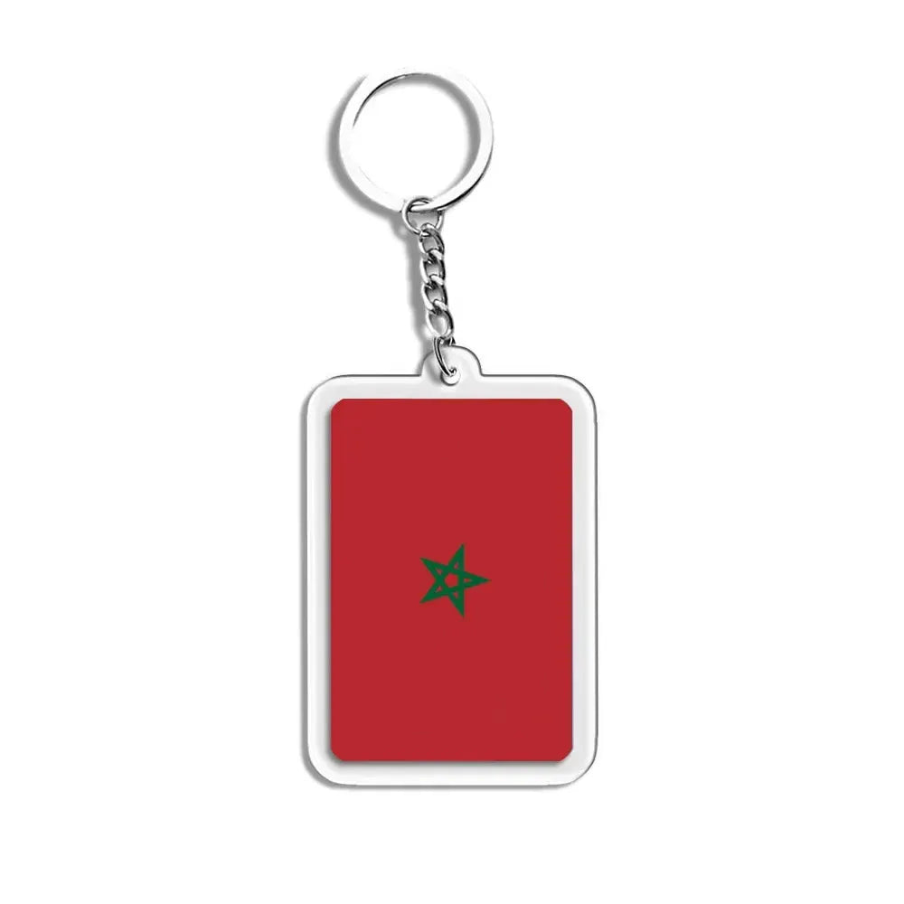 National Flags Keychain Set With Glass Inlay Ten Flags Zinc Alloy