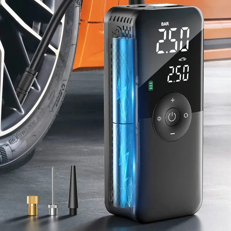 CARSUN Cordless Tire Inflator With Digital Display For Cars And Bikes