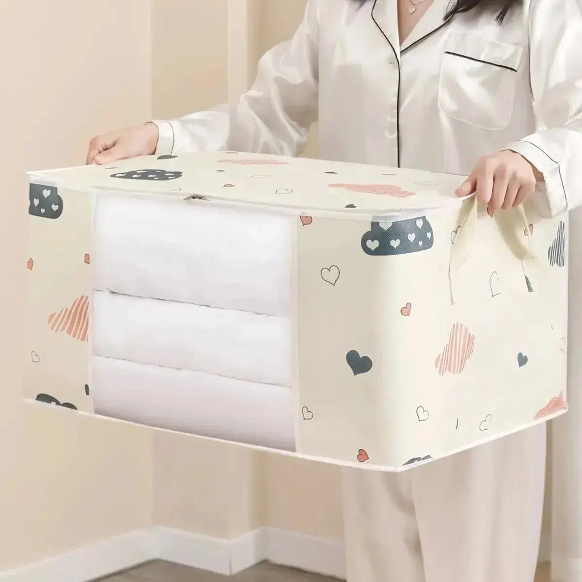 EverEco Large Capacity Quilt Storage Bag Moisture And Dust Resistant Organizer For Duvets And Blankets