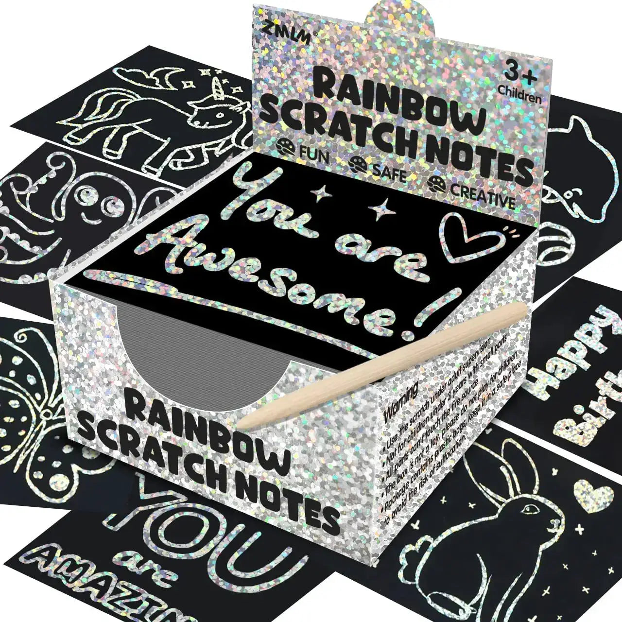 Dazzling Scratch Painting Art Kit For Parent Child Interactive Toy With Note Cards Handmade Painting