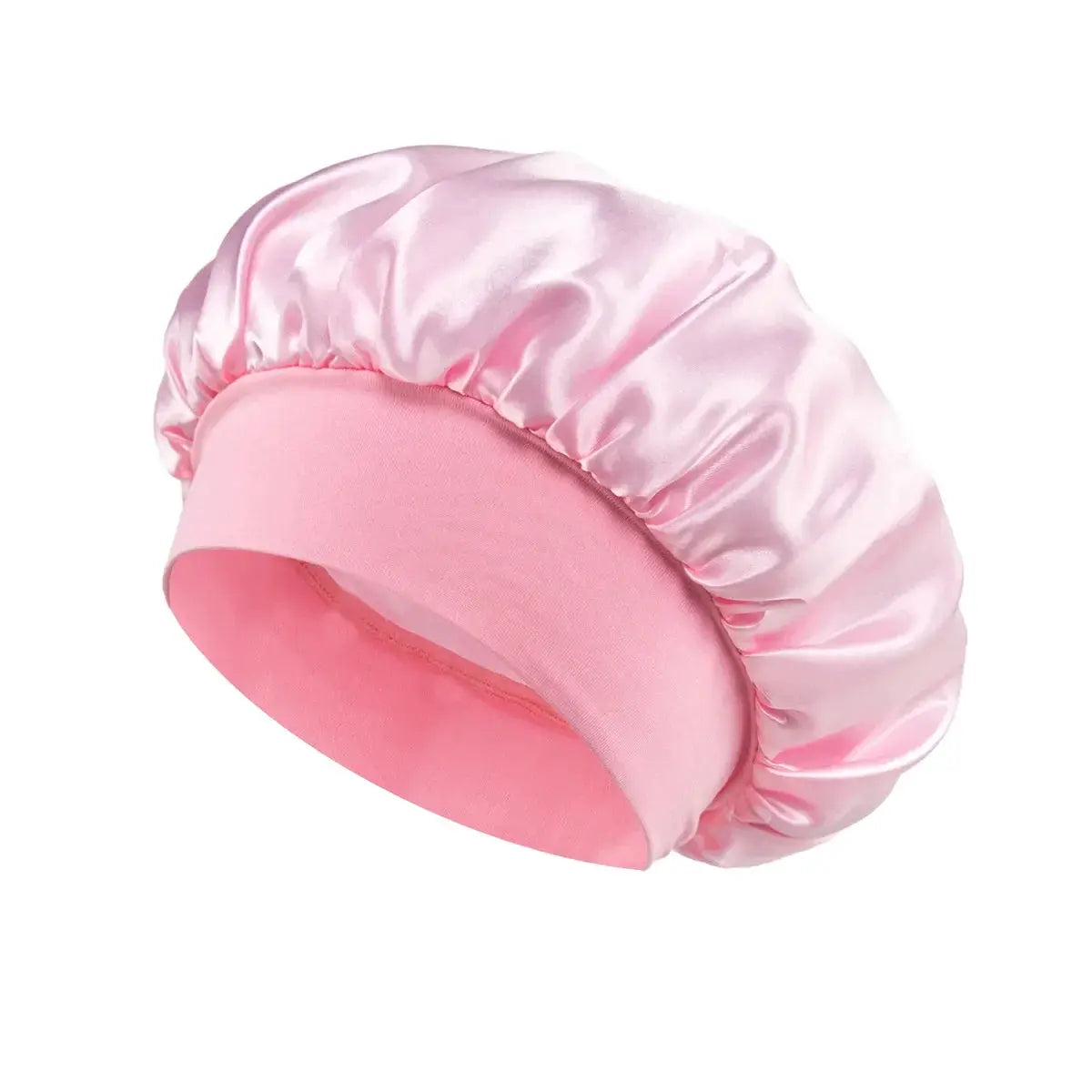 SilkGuard Satin Bonnet For Women With Wide Brim Sleep Hat And Elastic Band For Hair Protection