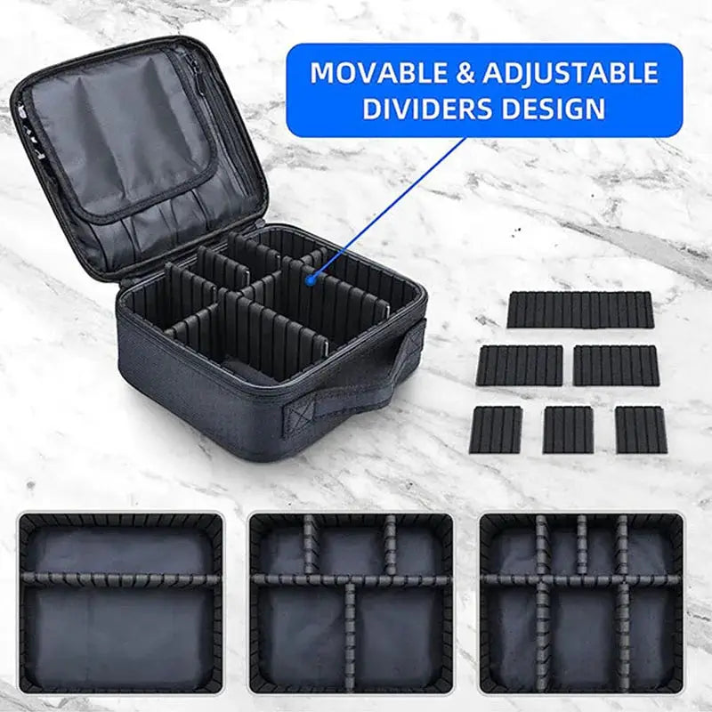 GlamGuard Professional Travel Makeup Case Waterproof Oxford Fabric Organizer For Brushes And Cosmetics