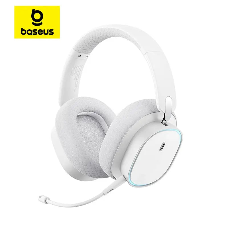 Baseus GH02 gaming headset with mic, over-ear, white RGB lighting