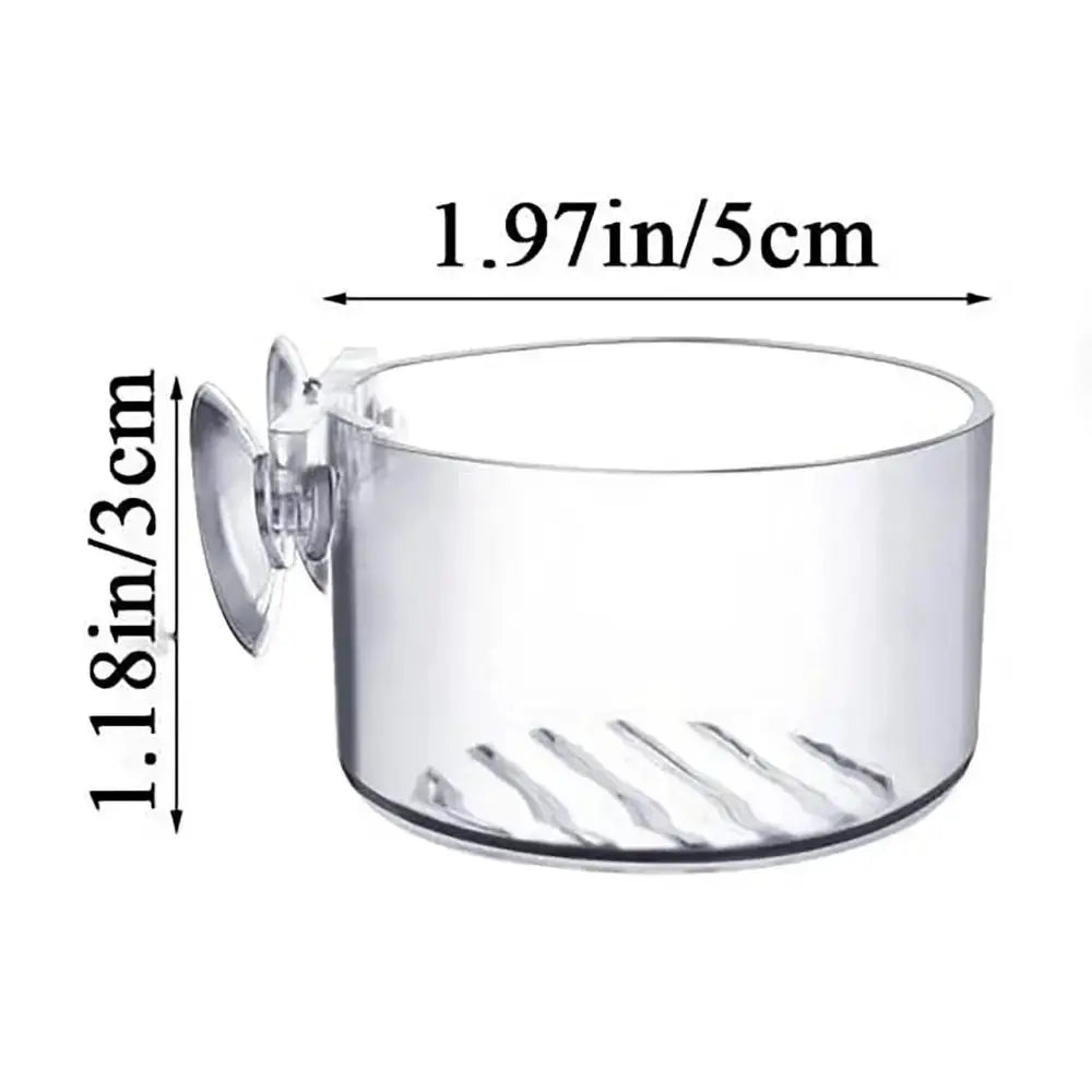Clear Acrylic Aquatic Plant Cup For Aquarium With Suction Holder Feeding Container Stand Landscape Tank Decor