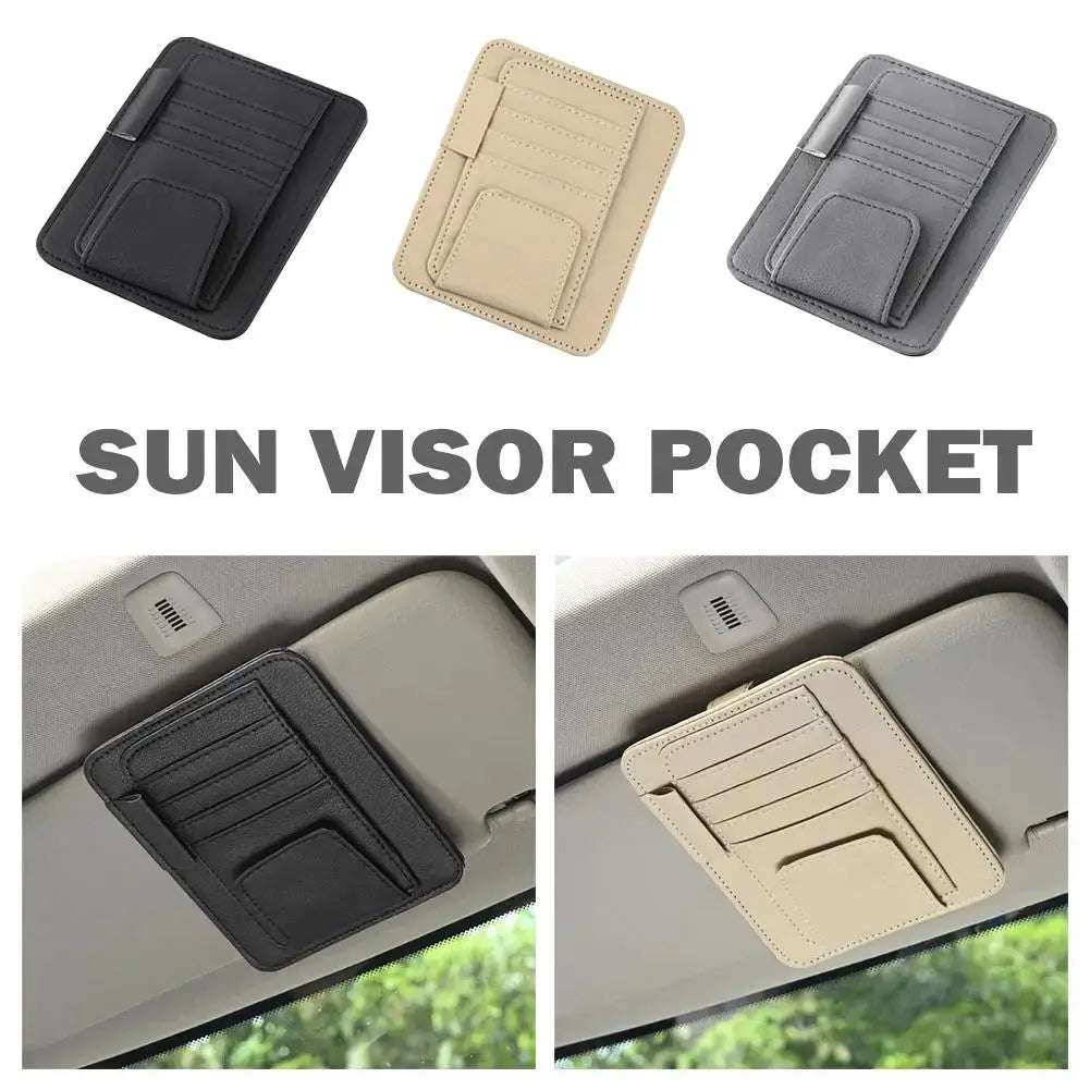 Car Sun Visor Organizer With Multi Pocket Design For Sunglasses And Business Cards And Small Essentials In Auto Interior