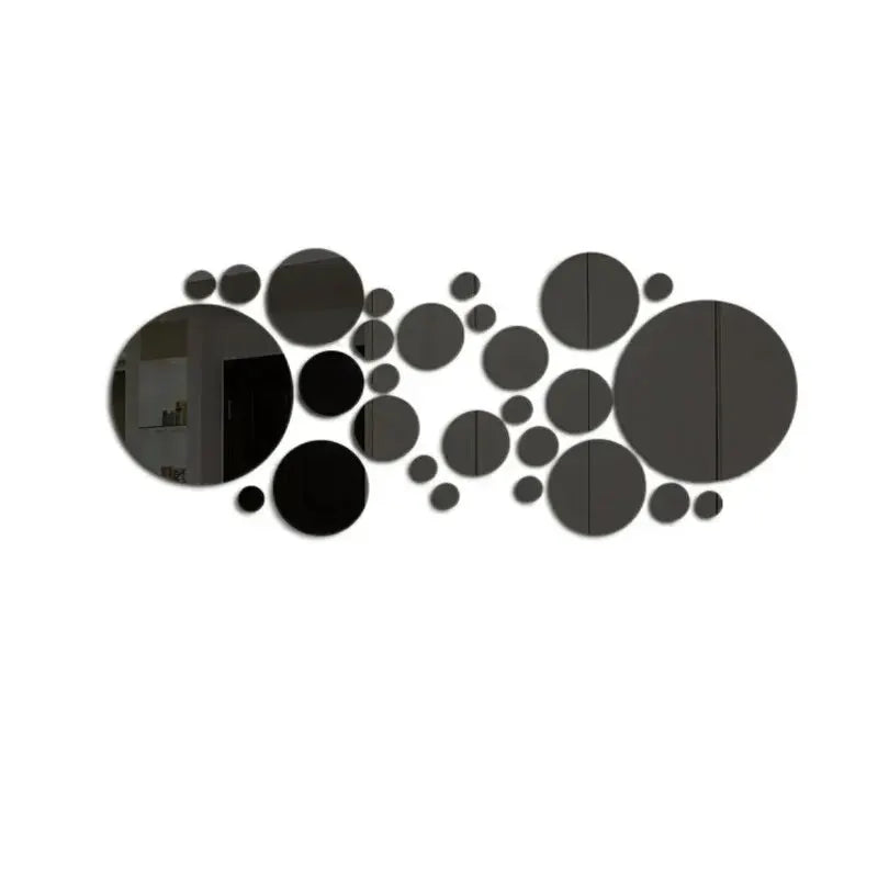 26 Pcs 3D Acrylic Mirror Wall Sticker Set Round Mirrors For DIY Bedroom Bathroom And TV Backdrop Decor