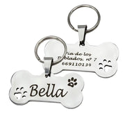 Personalized Pet ID Tag With Free Engraving Engraved Stainless Steel Bone Or Paw Shape Keychain For Cats And Dogs