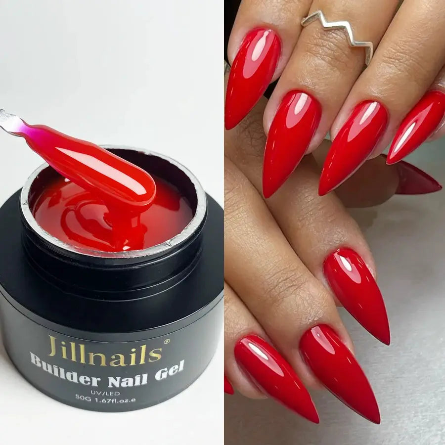 Jillnails 50g Self Leveling Medium Gel Milky Pink White Builder For Easy Shaping Without Running Into Cuticles