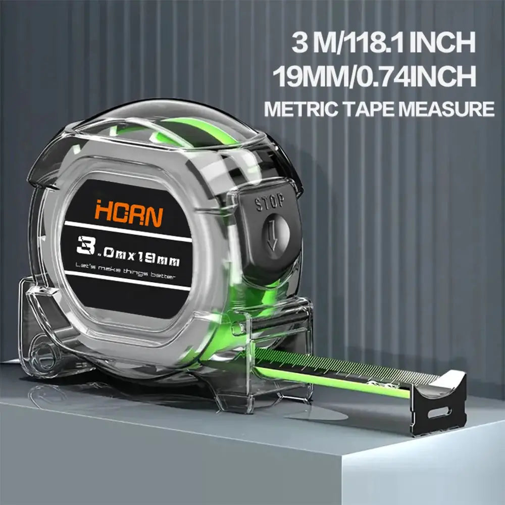FlexiMeasure Fluorescent Tape Measure With Self Locking Mechanism 3 5 7 10m Thickened Scale Waterproof Durable
