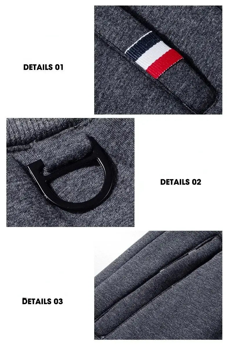 Men's gray cotton-blend fitness track pants with elastic waist and jogger styling