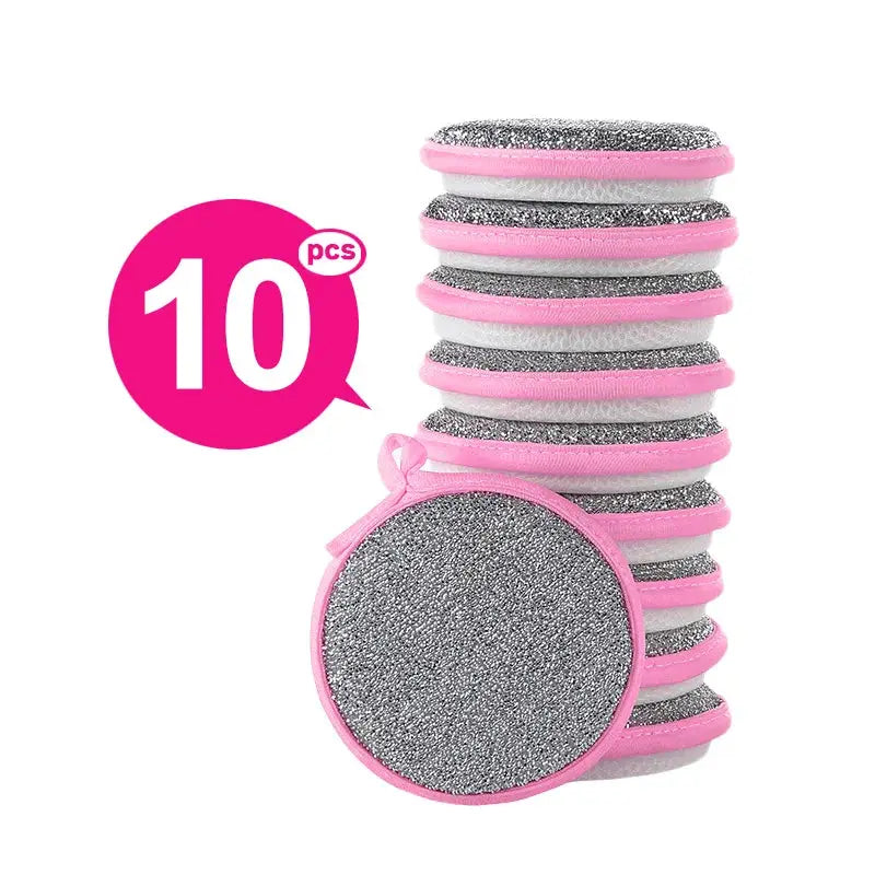 TrueClean Double Sided Dish Sponge With Soft Sponge On One Side And Nylon Scrubber On The Other