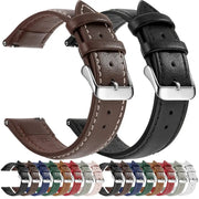 Timely Top Grain Genuine Leather Watch Band Quick Release For Easy Swaps Fits 12 To 24 Mm
