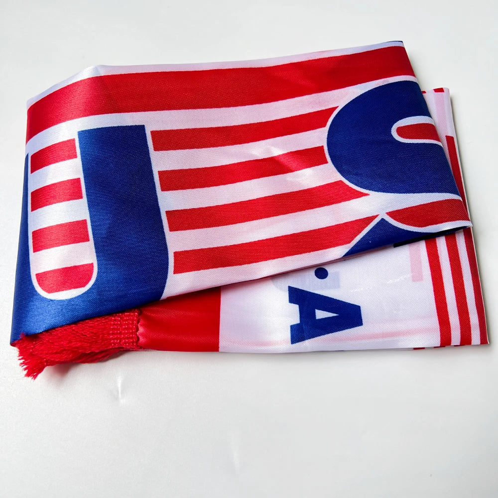 Double Sided Satin Scarf Flag USA Mexico Netherlands Iraq Haiti France
