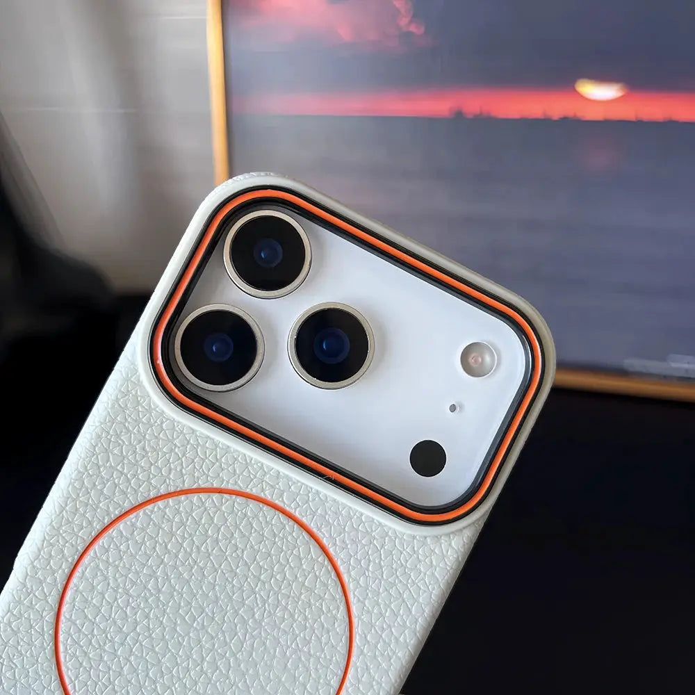Frosted Hit Color Lichee Pattern MagSafe Phone Case For iPhone 11 Through 17 Pro Max Soft TPU Finish