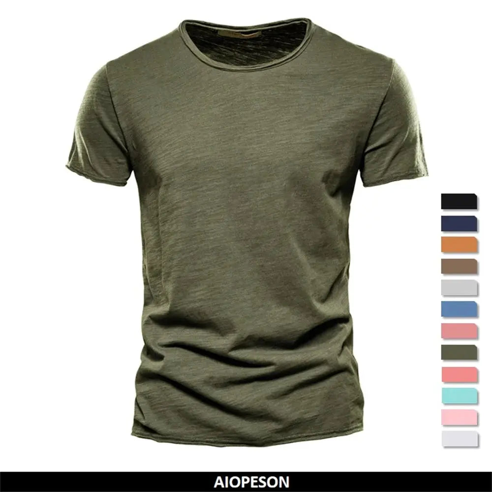 100 Percent Cotton Mens T Shirt Short Sleeve O Neck Solid Casual Tee For Fitness Summer Home Wear