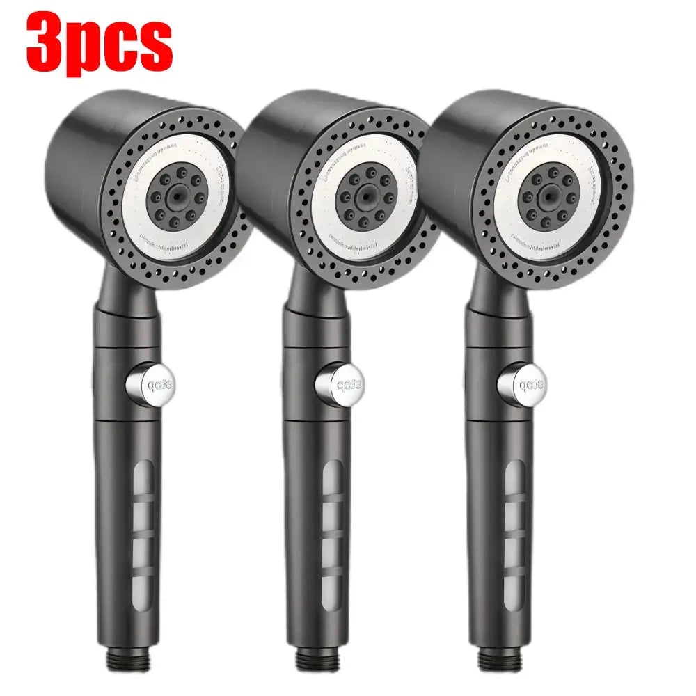 Simples Market 3-pack black handheld shower heads with high-pressure 5-mode spray