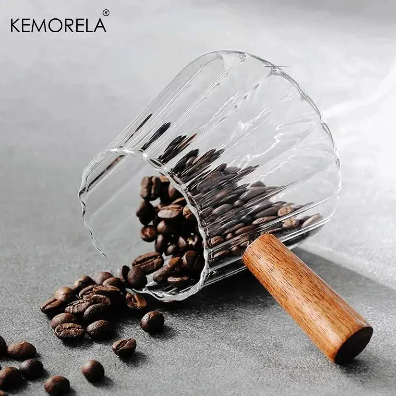 Wooden Handle Measuring Cup With Single And Double Spouts Italian Glass 90ml 120ml 180ml Coffee Milk Cup