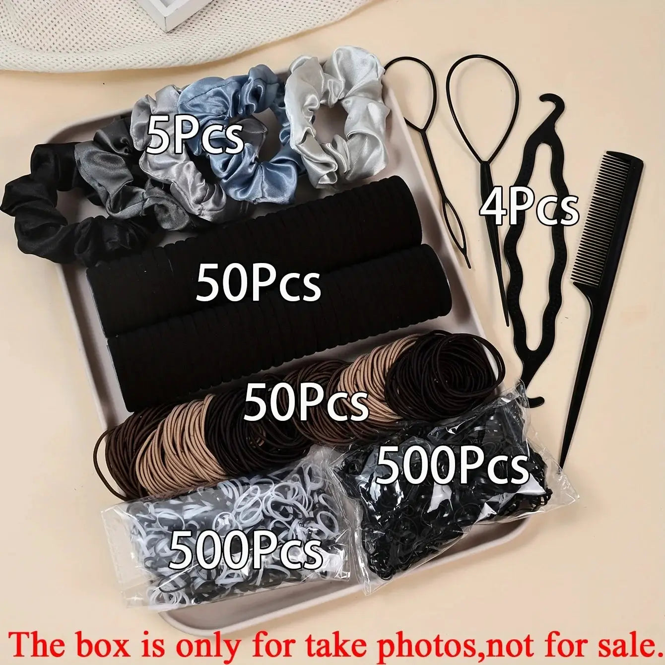 1109 Piece Women Hair Accessories Set For Dark Hair Elastic Seamless Ponytail Scrunchies Small Rubber Bands Headbands