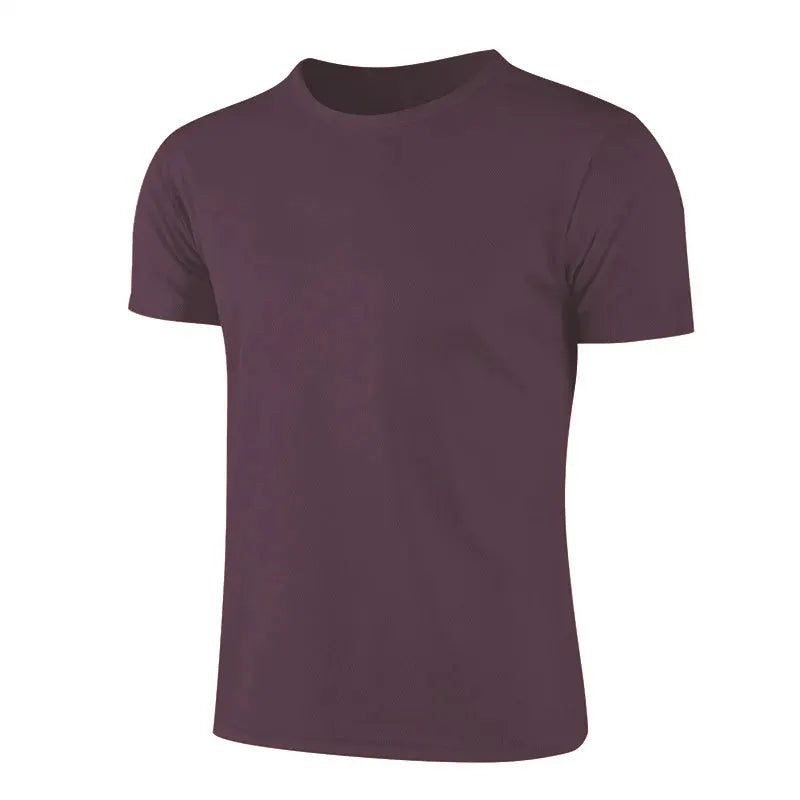 Men's purple short-sleeve T-shirt, athletic sportswear