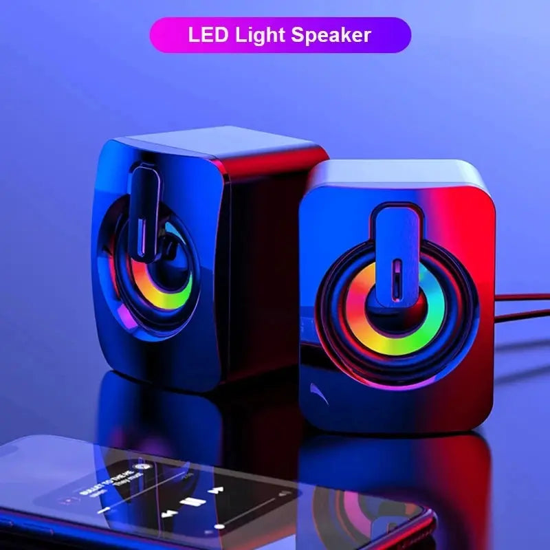 Simples Market LED RGB computer speaker pair for PC and laptop with USB wired connection
