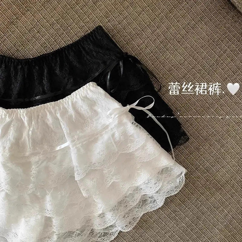 Korean Chic Women Casual Shorts Breathable Lightweight Lace Knit For All Day Comfort