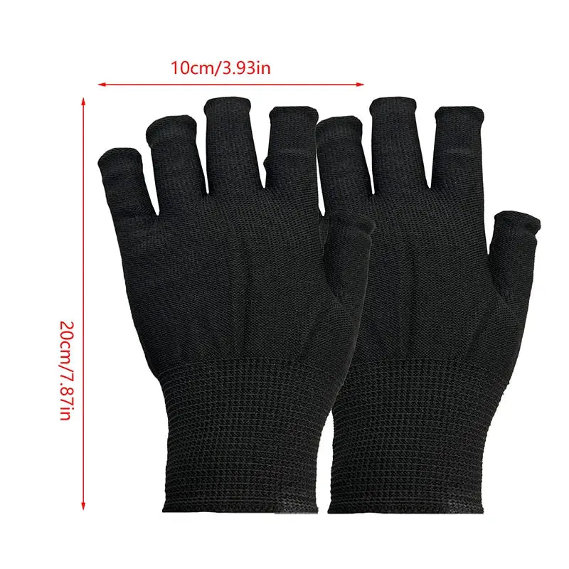 GlamNail Fingerless UV Gel Nail Gloves Shield For Safe Manicures Under LED Lamps Protecting Skin