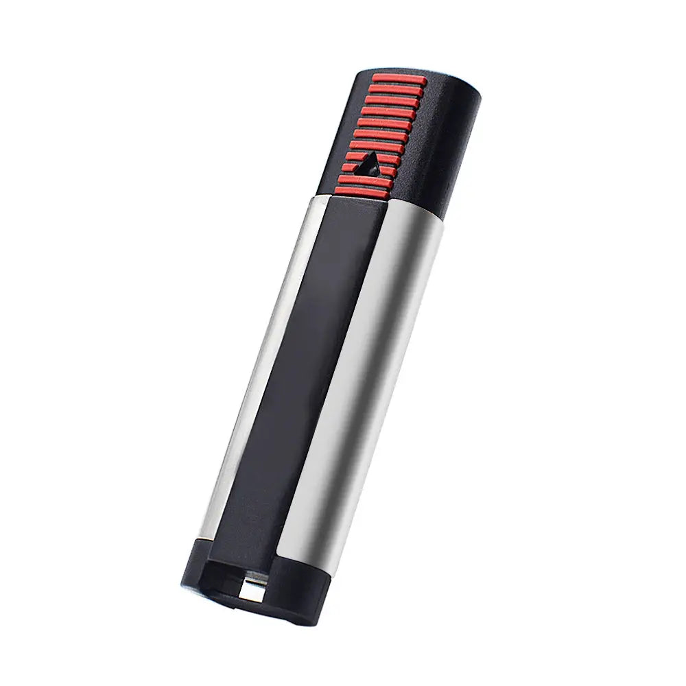 Handheld 868MHz remote transmitter for WiFi Sommer smart garage door opener, black and silver with red button strip