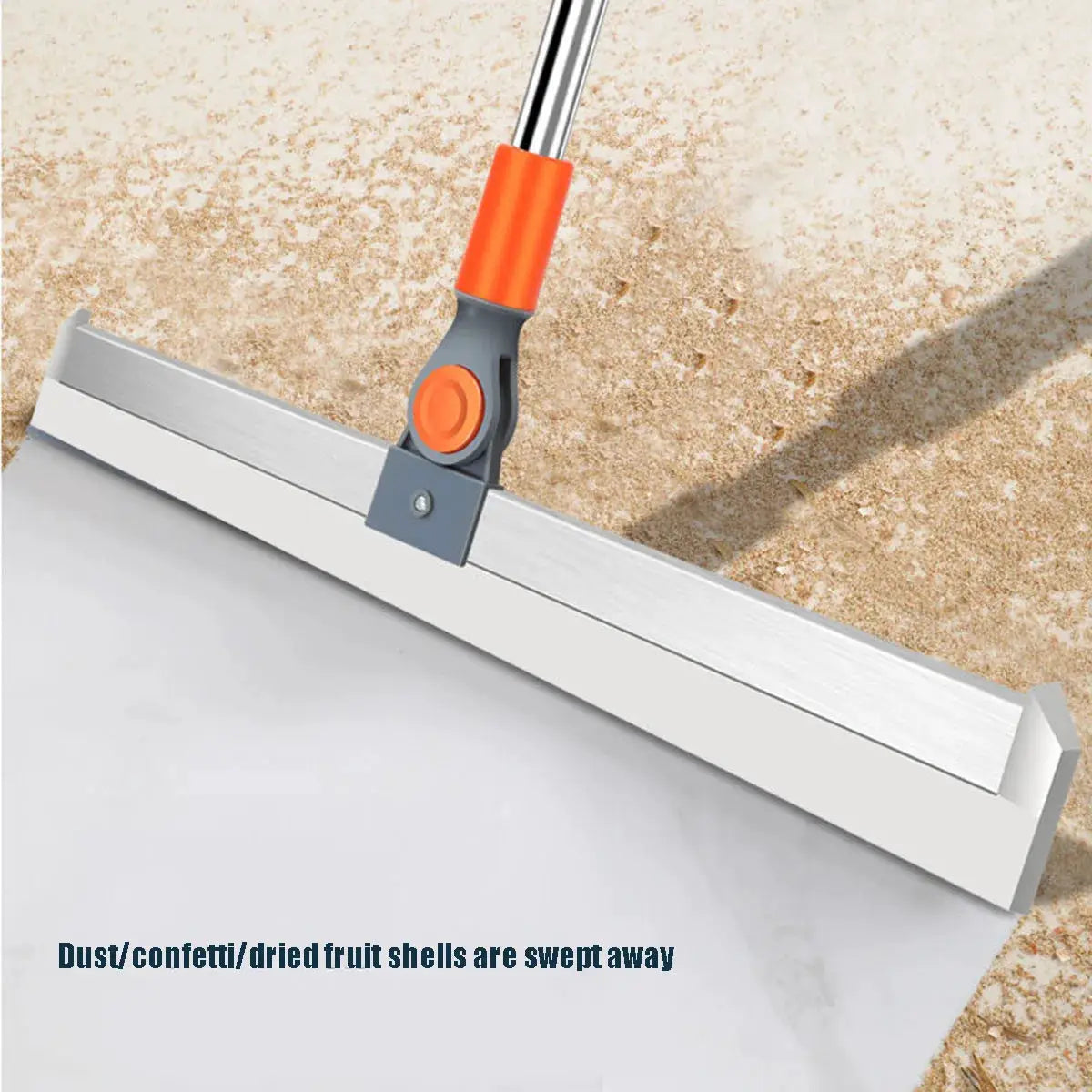 Simples Market silicone scraper broom with orange pivot hinge, floor and glass wiper mop.