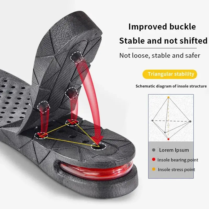 Invisible Height Increase Insole With Air Cushion Shoe Inserts Adjustable Cut To Fit Foot Pad Height Boost
