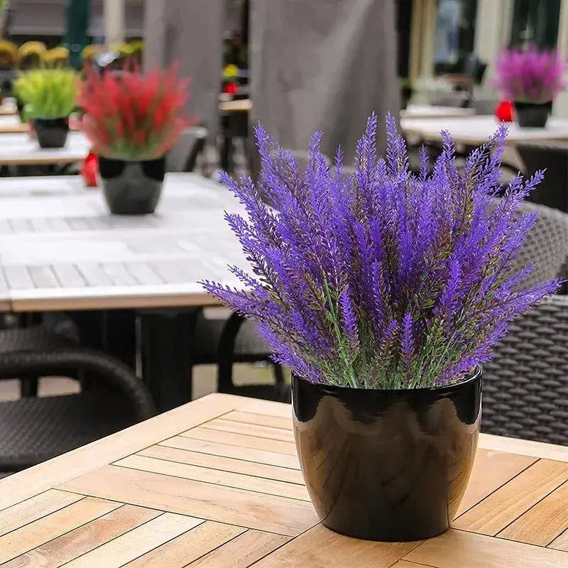 Five Piece Artificial Lavender Flowers Set For Wedding Decor Provence Nordic Style Indoor Home Vase Accent - Simples Market