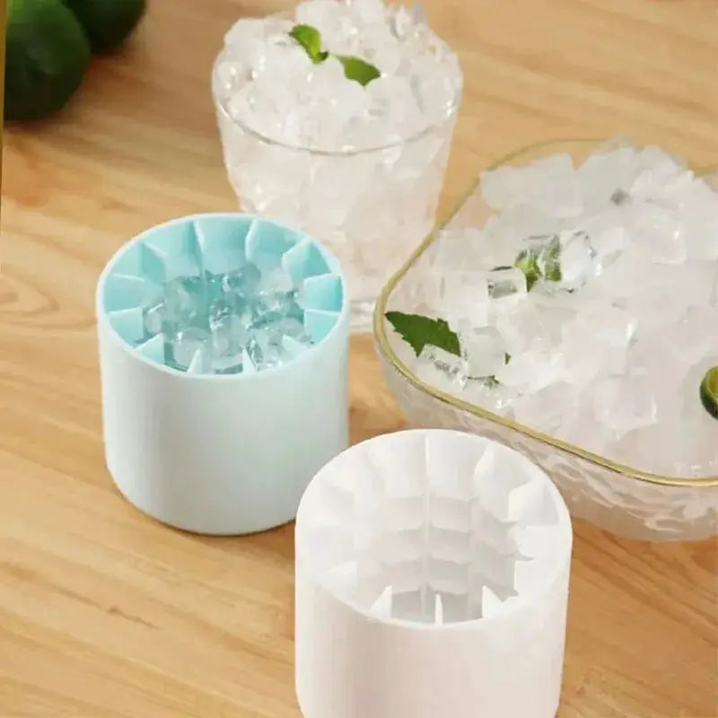 Silicone Round Ice Cube Mold And Ice Bucket Set For DIY Home Barware Refrigerator Ice Maker For Cocktails
