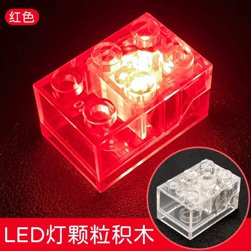 Rectangular 2x3 Building Block LED Light With Seven Color Transparent Illumination For Playroom Decor