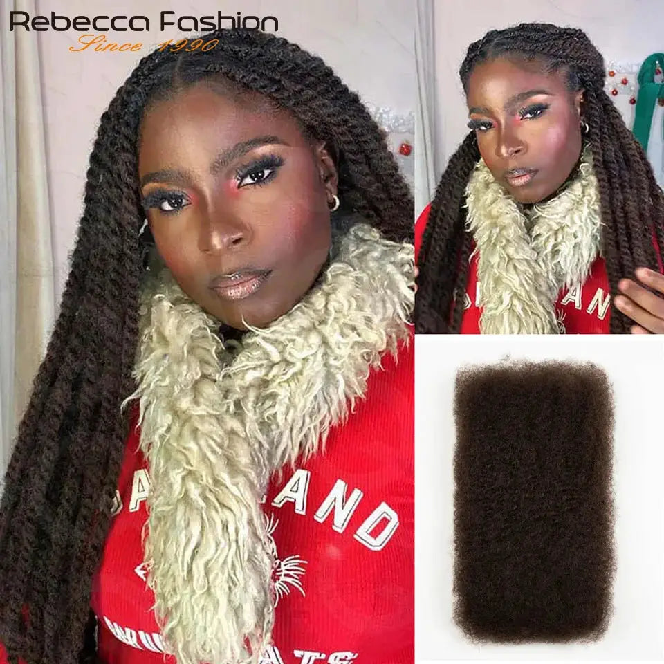 Bulk Afro Kinky Curly hair for braiding, Remy bulk hair, black, soft & lightweight