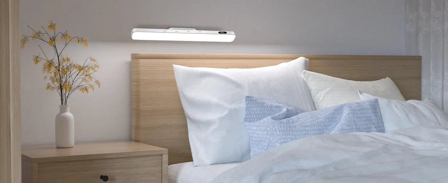 WILLED 5W dimmable night light, white wall-mounted bar above bed with 3-color options