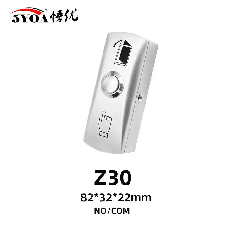 5YOA Z30 door access push button switch, metal finish, NO/COM, 82x32x22 mm Simples Market