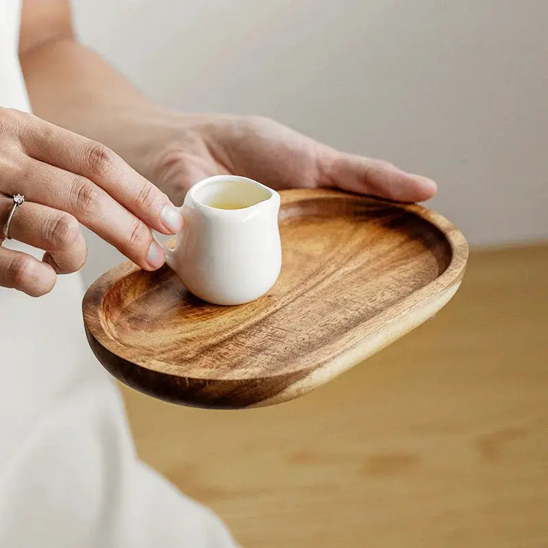 Walnut Wood Tray Rectangular Serving Plate Japanese Inspired
