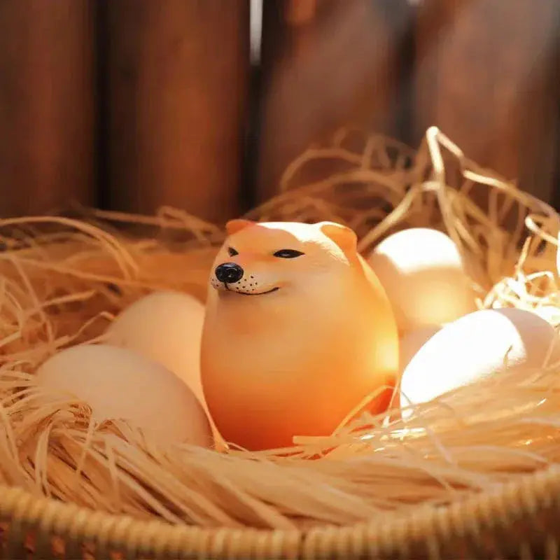 Dog And Egg Shiba Inu Desk Decor Realistic Egg Shape Figurine For Home Office Christmas Gift And Home Decor