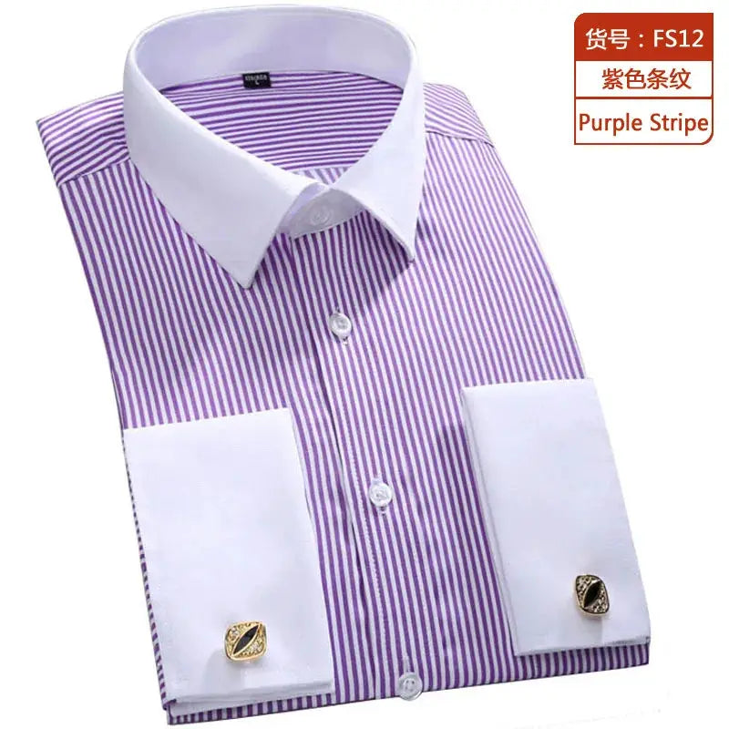 ClassicWear Men's French Cuff Dress Shirt Standard Fit Timeless Formal Style for Office and Weddings