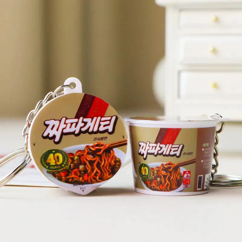 Simulation Instant Noodles Keychain Pendant For Bags Keys And Phones Cute Mini Snack Accessory Great New Year Gift