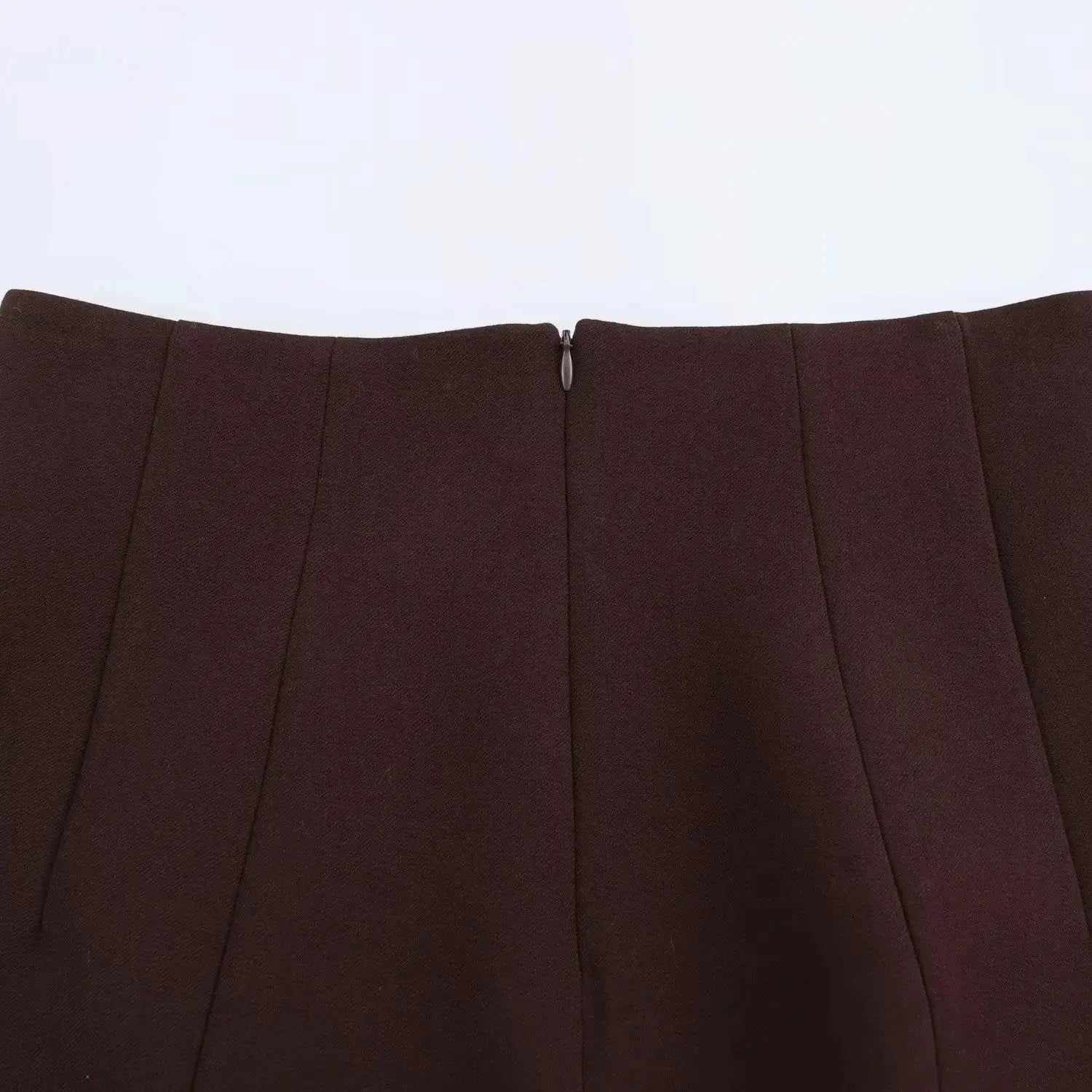 KONDALA blazer brown solid fabric with back zipper seam for a tailored look