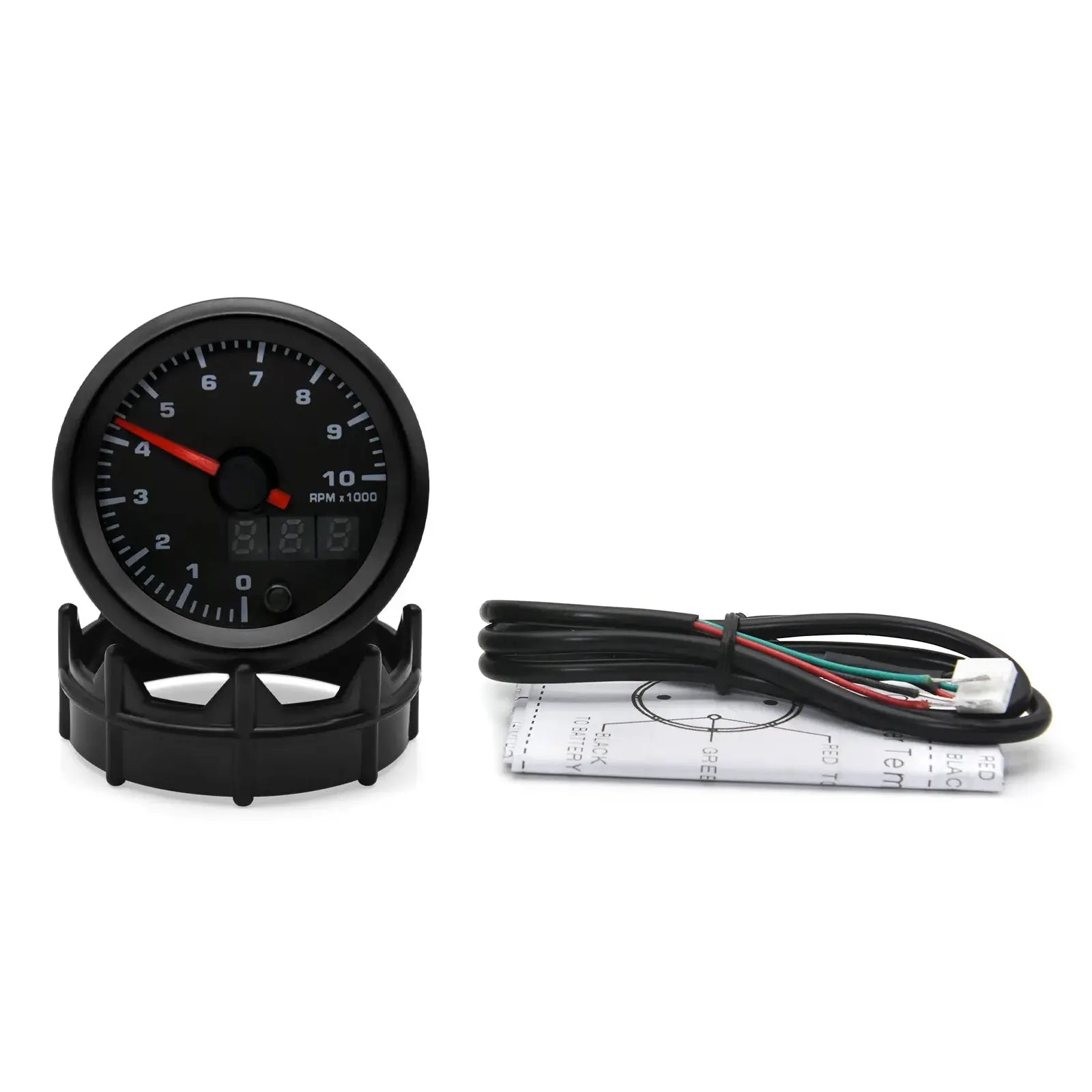 Simples Market 2-inch 52mm 7-color LED dual-display gauge with wiring harness