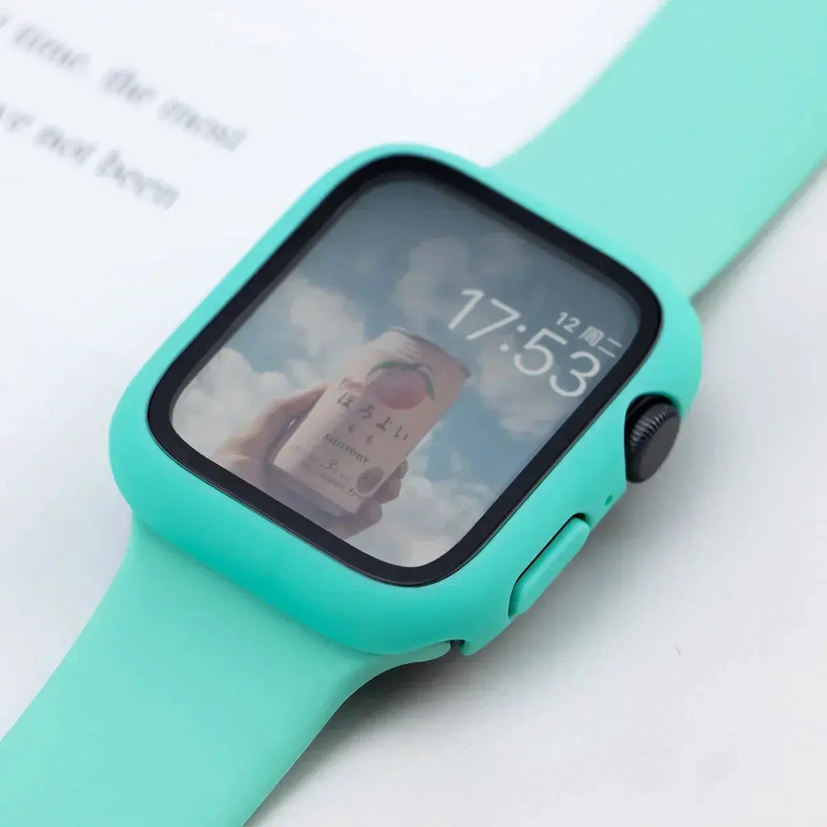 Glass+Case+Strap For Apple Watch band 44mm 40mm 45 41 38 42 46mm Silicone watchbands bracelet iWatch series 11 10 9 7 6 5 4 3 SE