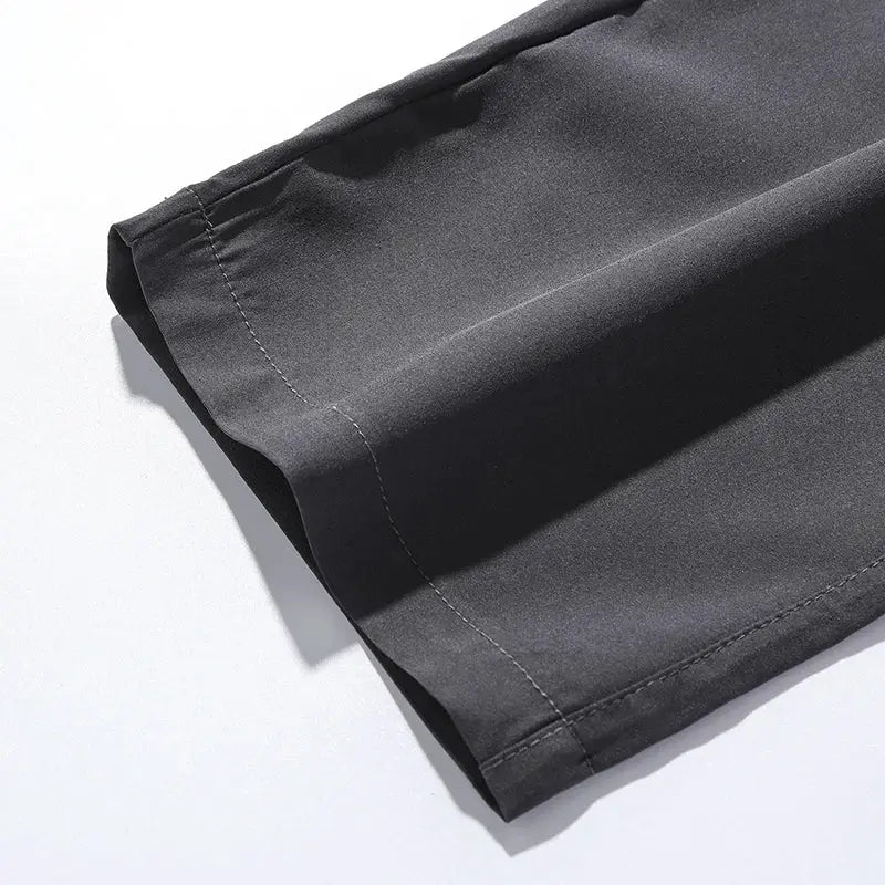 Men's casual jogger sweatpants, dark gray, quick-dry fabric with elastic waist