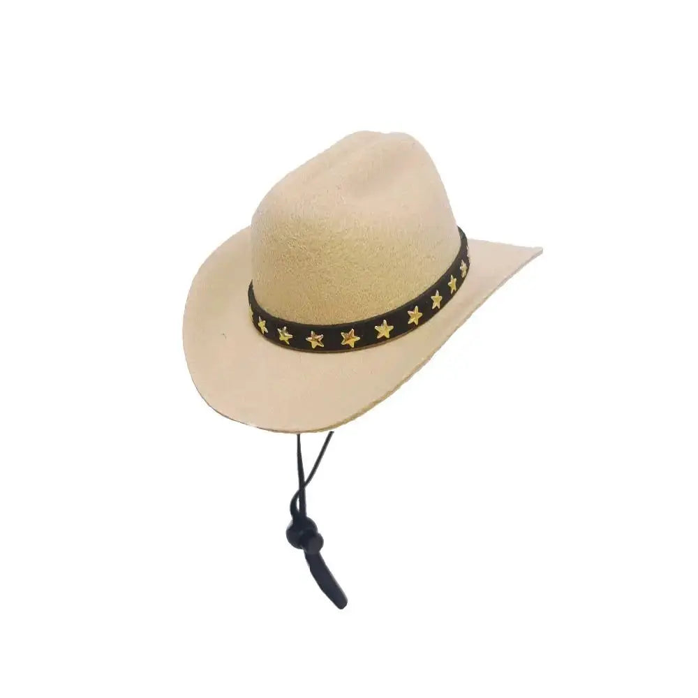 Adjustable Funny Pet Cowboy Hat For Dogs And Cats Outdoor Summer Headwear Accessory
