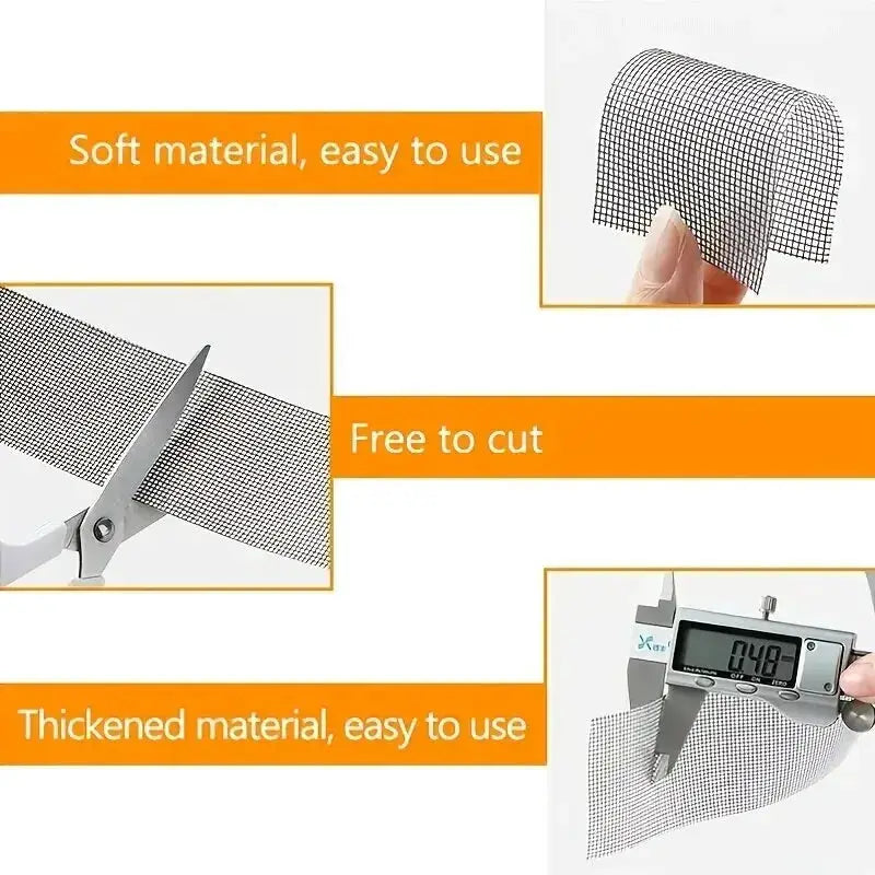 Self Adhesive Window Screen Repair Tape Mesh Patch For Holes And Tears Insect Mosquito Barrier Doors Tent RV