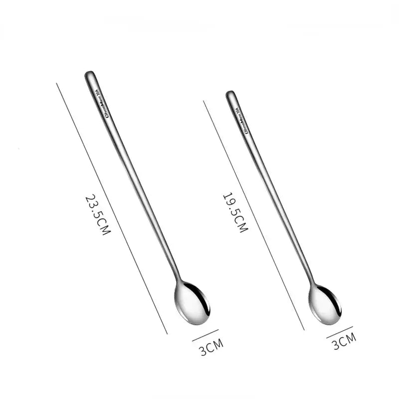 Stainless Steel Long Handled Teaspoon For Coffee Stirring Ice Cream Honey Dessert Kitchen Tableware