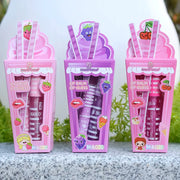 Cute Ice Cream Lip Gloss And Lip Balm Set Waterproof Long Lasting Natural Moisturizing Lips